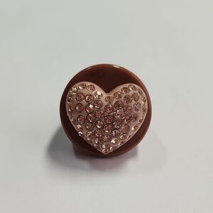 Crystal Heart Circle Ring by Sparklemuse  Size 9